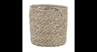 Mica Decorations Plantenpot - rotan - bruin - plantenmand - 12x12cm