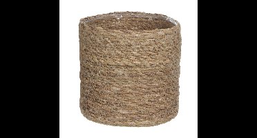 Mica Decorations Plantenpot - rotan - bruin - plantenmand - 18cm