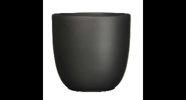 Mica Decorations Plantenpot Tusca - Zwart - keramiek - mat - D22/H20cm
