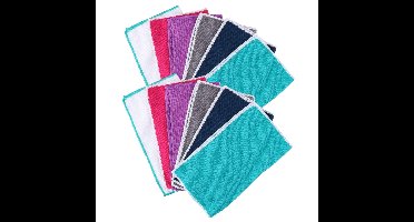 Microvezel huishoud/schoonmaakdoek - 12x stuks - kleuren mix - 30 x 35 cm