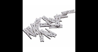 Mini knijpertjes - 80x st - zilver - 2 cm - hout - knijpers - miniknijpers