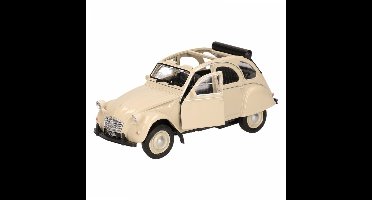 Modelauto Citroen 2CV - beige - open - schaal 1:36 - schaalmodel auto