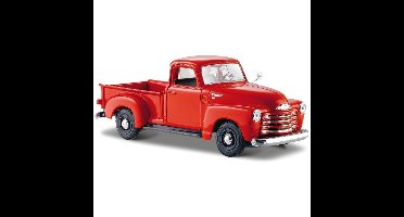Modelauto/speelgoedauto Chevrolet 3100 pick up - rood - 20 cm - schaal 1:24