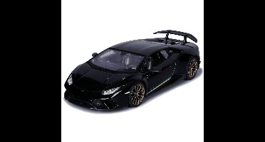Modelauto/speelgoedauto Lamborghini Huracan Performante - zwart - 19 cm - schaal 1:24