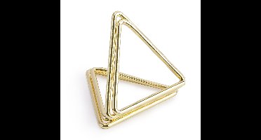 Naamkaart/plaatskaart houders - driehoek - Bruiloft - 10x stuks - goud - 2,3 cm