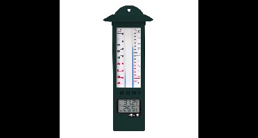 Nature Buitenthermometer - digitaal - groen - kunststof - Celsius en Fahrenheit - 24 cm