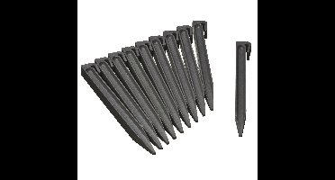 Nature Grondpennen - 30x stuks - kunststof - voor grasranden/borderranden - grijs - 26 cm
