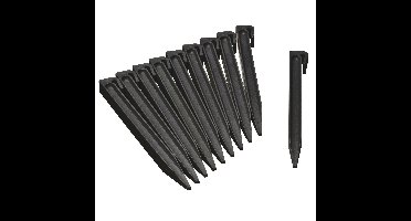 Nature Grondpennen voor perkranden - 10x stuks - zwart - 26,7 cm - grasranden / borderranden