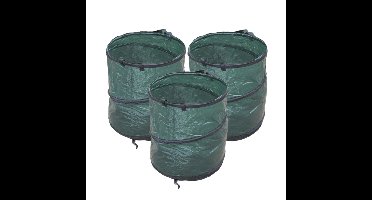 Nature Tuinafvalzak - 3x stuks - opvouwbaar - rond - 90 liter