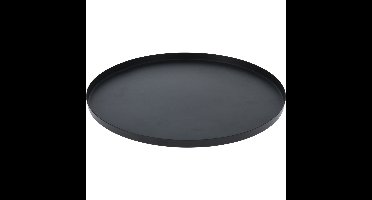 Onderbord/kaarsenbord - serveerschaal - RVS - mat zwart - 30 x 2 cm - rond