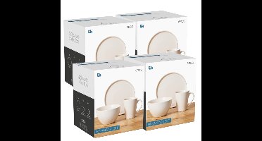 Ontbijt Servies set - 24-delig - wit - keramiek - tafelservies - 8 personen
