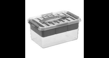 Opberg box/opbergdoos met tray 6 liter 30 x 20 x 14 cm kunststof