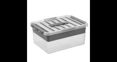 Opberg box/opbergdoos met vakverdeling tray - 15 liter - 40 x 30 x 18 cm - kunststof