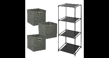 Opbergrek 3-laags Smartrack - 3x mandjes polyester - grijsgroen - 34 x 104 cm