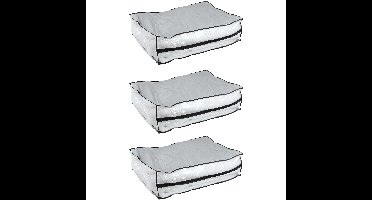 Opbergtas/beschermhoes beddengoed/kleding - 3x - voor onder bed - 85 x 60 x 25 cm