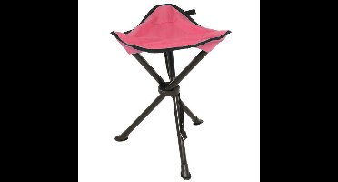 Opvouwbaar krukje - driepoot - camping/outdoor - rood - D34 x H40 cm