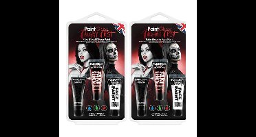 Paint Glow Nep bloed schmink/make up set - 2x - 3 kleuren - voor gezicht/lichaam