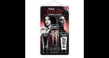 Paint Glow Nep bloed schmink/make up set - 3 kleuren - voor gezicht/lichaam