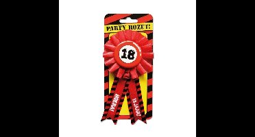 Paperdream 18 jaar rozet - leeftijd badge - 18e verjaardag - rood - feestartikelen