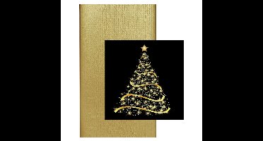 Papieren tafelkleed/tafellaken goud inclusief kerst servetten