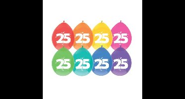 Party Ballonnen 25 jaar - leeftijd verjaardag - 16x stuks - 29 cm - versiering/feestartikelen