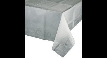 Party/Verjaardag Tafelkleed - 2x - zilvergrijs - 274 x 137 cm - tafellaken van papier