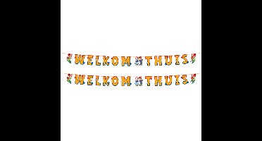 PartyXplosion - 2x - Welkom Thuis letterslinger - Rood/Wit/Blauw - 3 m - papier