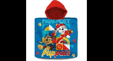 Paw Patrol bad cape/poncho - 60 x 120 cm - katoen - voor kinderen