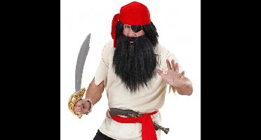 Piraten carnaval/verkleed baard met snor - zwart - voor volwassenen