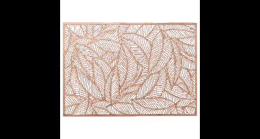 Placemat Nissa - 1x - brons blad motief - 30 x 45 cm - onderlegger