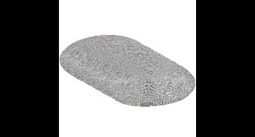 Placemat - Set van 8x stuks - metallic zilver - 38 cm - rond - geverfd jute - onderlegger