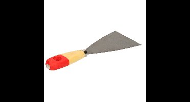 Plamuurmes - werkbreedte 80 mm - conisch geslepen staal - houten greep