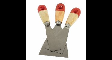 Plamuurmessen set 3-delig - 30 mm - 50 mm - 80 mm - staal - hout