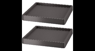 Plantenonderzetter/multiroller vierkant - 2x - antraciet - kunststof - 45 x 45 cm