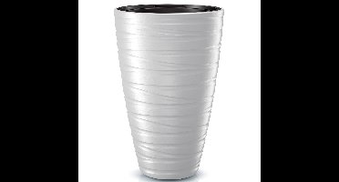 Plantenpot/bloempot Amazing - buiten/binnen - kunststof - wit - D37 x H58 cm