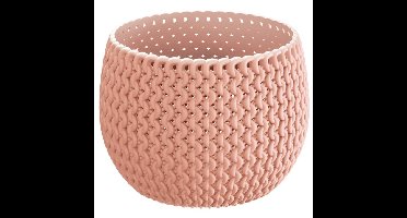 Plantenpot/bloempot kunststof dia 14.5 cm en hoogte 11 cm zalm roze
