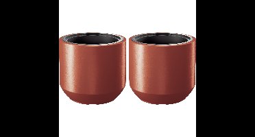 Plantenpot/bloempot Sevilla - 2x - buiten/binnen - kunststof - koper - D39 x H35 cm