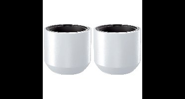 Plantenpot/bloempot Sevilla - 2x - buiten/binnen - kunststof - wit - D30 x H29 cm