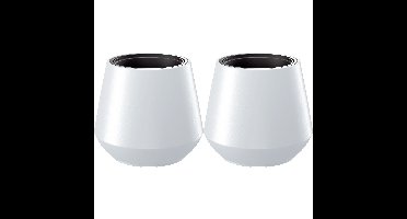 Plantenpot/bloempot Sevilla - 2x - buiten/binnen - kunststof - wit - D44 x H44 cm