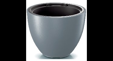 Plantenpot/bloempot Sevilla - buiten/binnen - kunststof - lichtgrijs - D30 x H23 cm