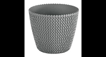 Plantenpot/bloempot Splofy - steengrijs - kunststof - D19 x H16 cm - binnen/buiten