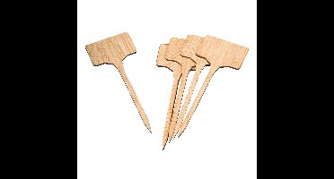 Plantetiketten/plantenlabels - 20x - naturel - bamboe - 14,5 cm - steeketiketten