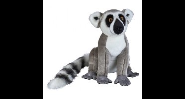 Pluche grijze aap/aapje ringstaart maki knuffel 50 cm speelgoed