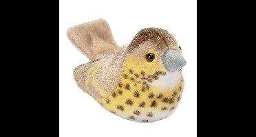 Pluche zanglijster knuffel - 13 cm - vogel knuffels - Speelgoed voor kinderen