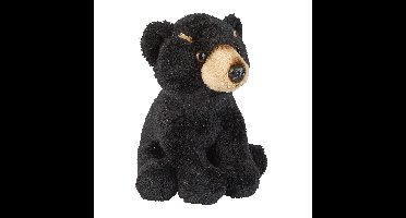 Pluche zwarte beer knuffel - 15 cm - beren - knuffeldier - roofdier - voor kinderen - speelgoed