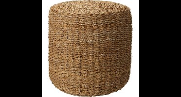 Poef Nature - rond - gevlochten zeegras - D40 x H40 cm - bijzet stoeltjes