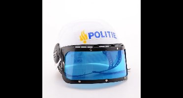 Politie helm - kinderen - kunststof - verkleed accessoire - 21 x 24 x 13 cm - carnaval