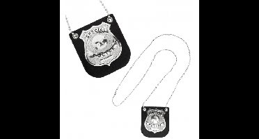 Politie ketting met badge - politie verkleed accessoires volwassenen