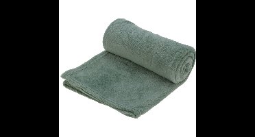 Polyester fleece deken/dekentje/plaid 125 x 150 cm olijfgroen