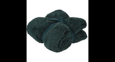 Polyester fleece deken/dekentje/plaid 130 x 170 cm donkergroen